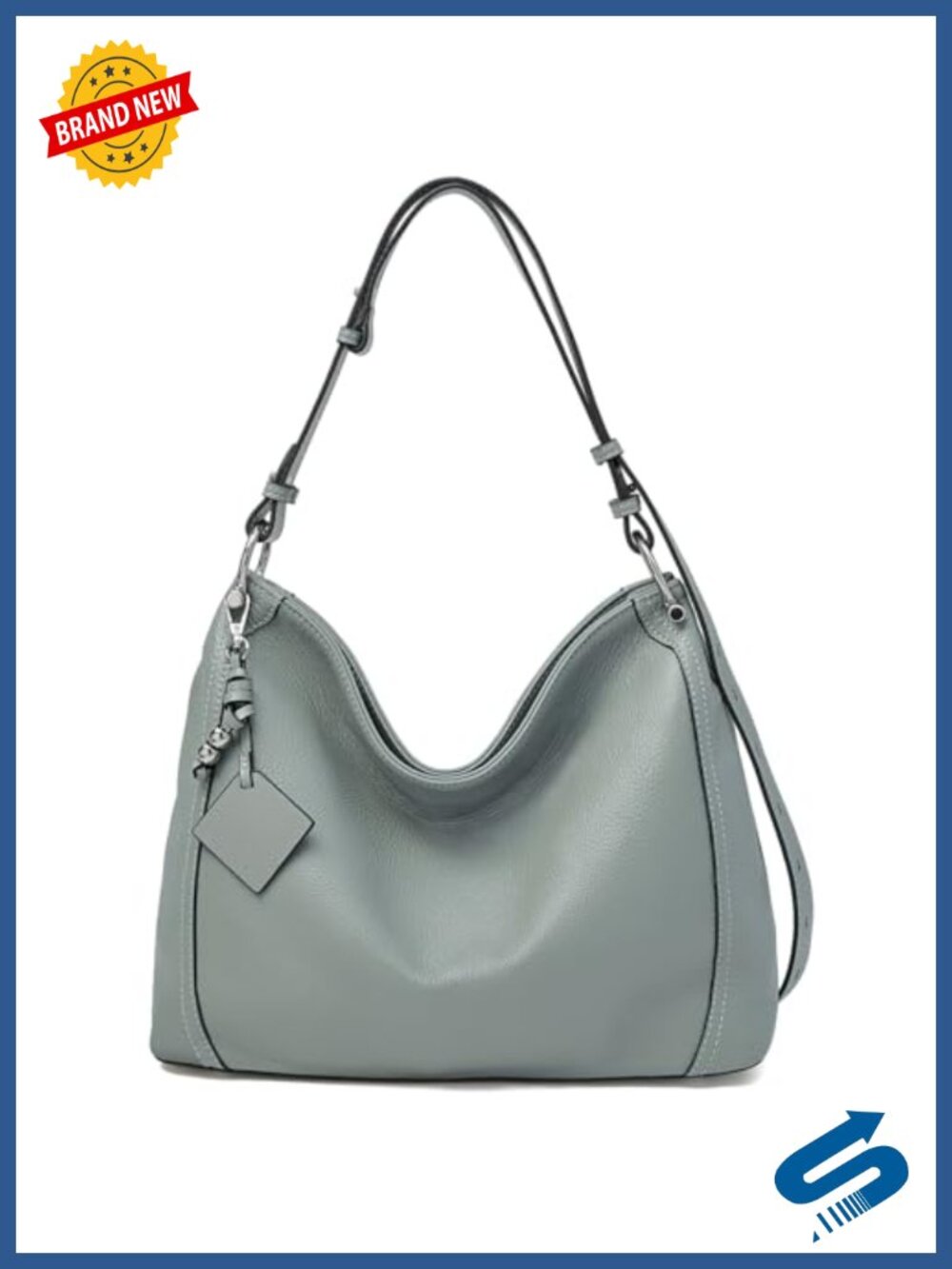 Genuine Leather Hobo Bag Slouchy Shoulder Crossbody Handbag